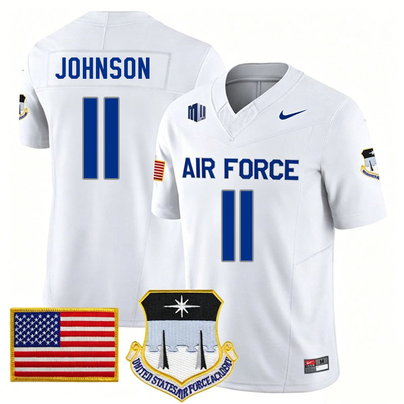 Air Force Falcons #11 Josh Johnson College Football Jerseys,Uniforms-White
